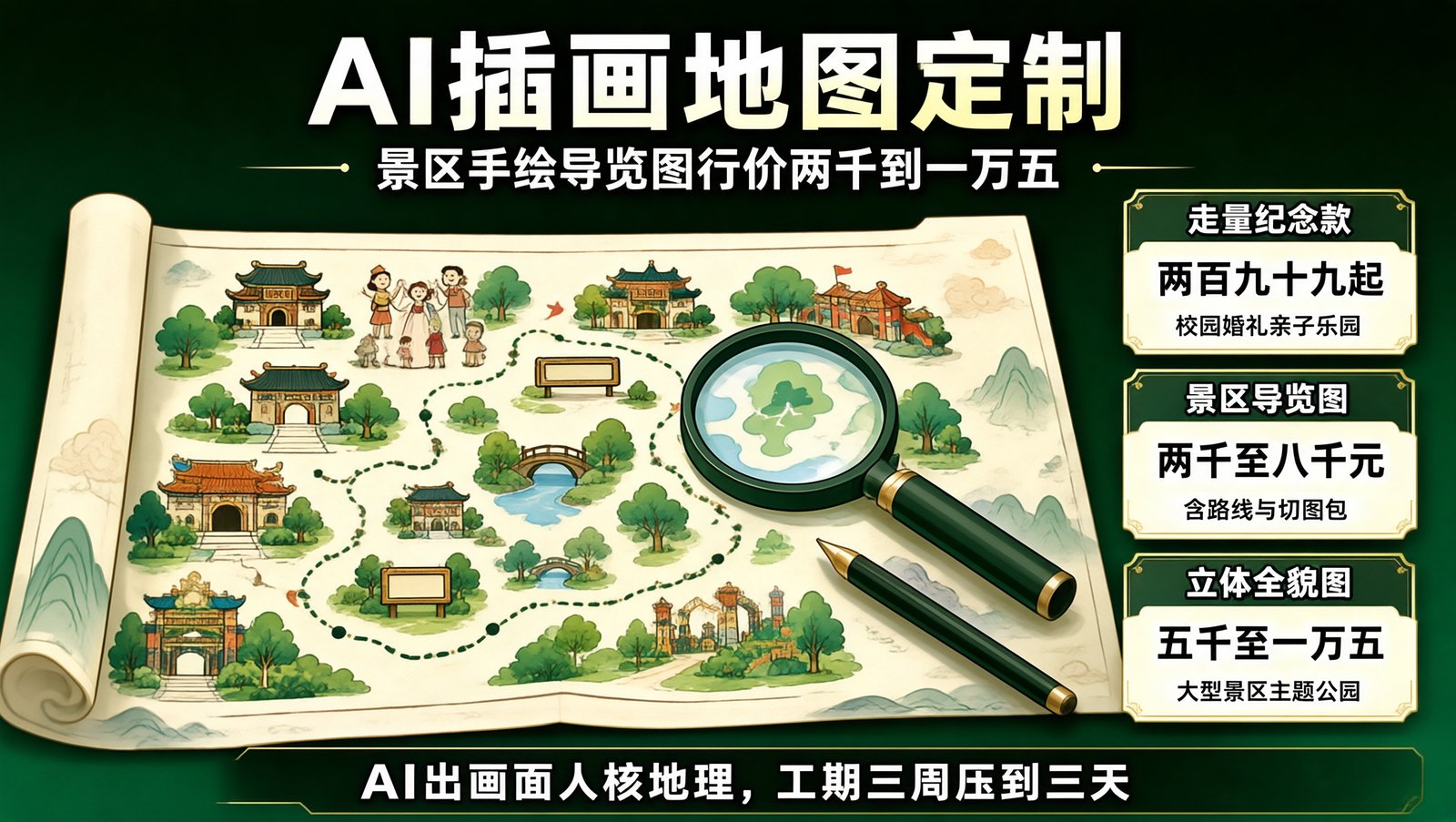 插画地图定制的三档价格