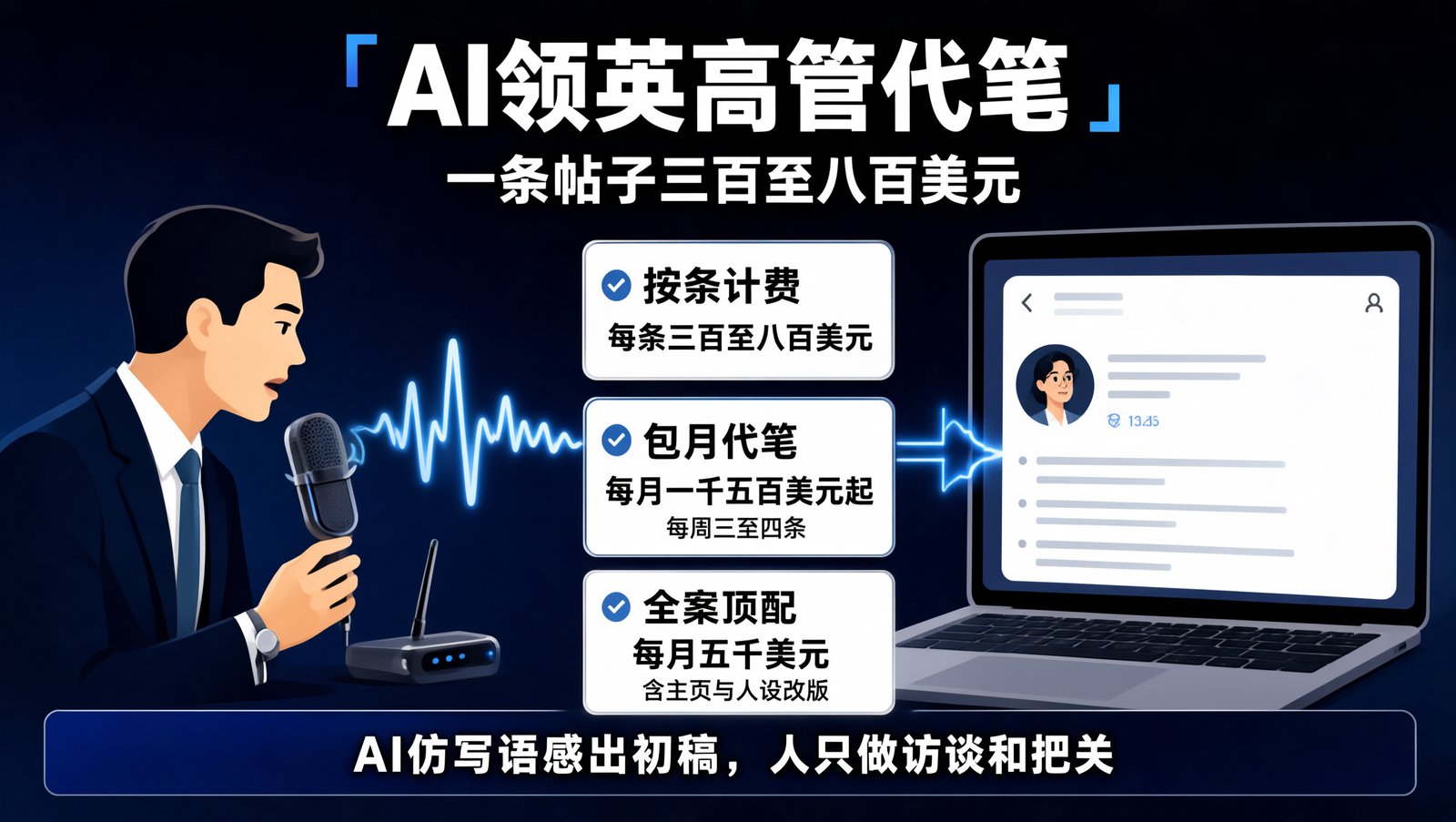 LinkedIn 代笔的三档包月