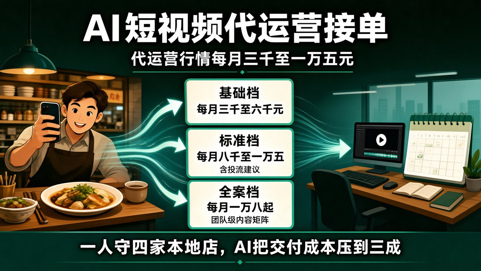 短视频代运营的三档报价