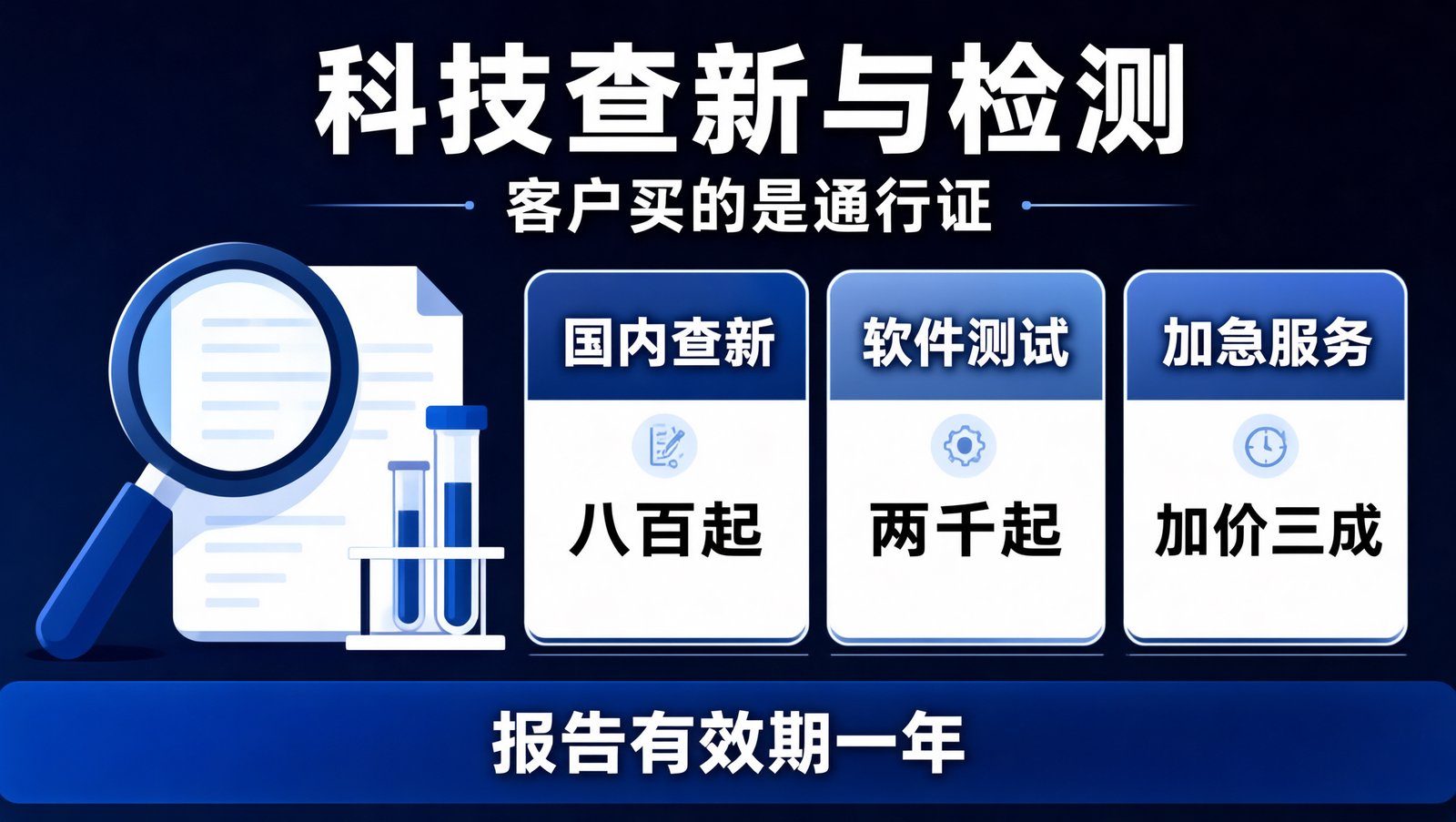科技查新与软件检测报告的收费档位